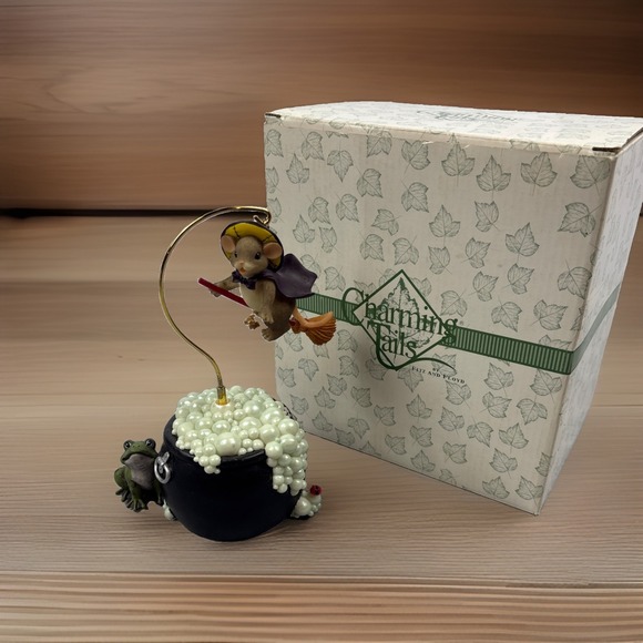 Fitz & Floyd Other - Fitz & Floyd Charming Tails Spellbound Mouse Witch Spins Musical Figurine Works